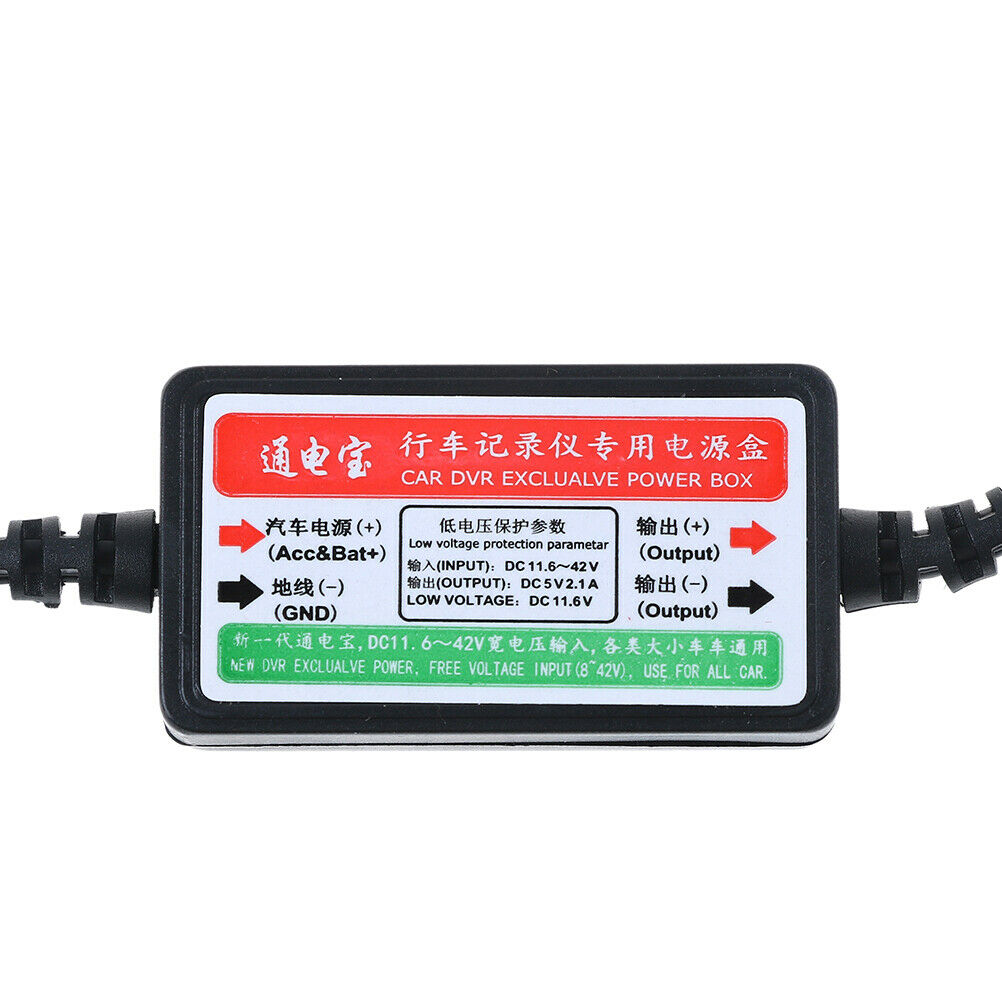 Car dash camera cam hard wire kit mini USB for car camcorder DVR 12V/24V to 5 IA