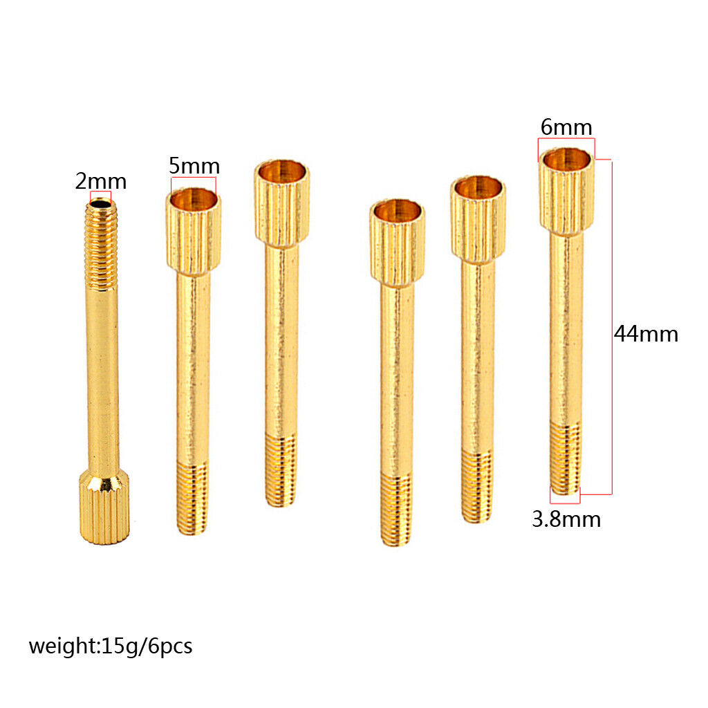 6pcs Golden Brass Guitar Tremolo Bridge Saddle Clamp Locking String Screws