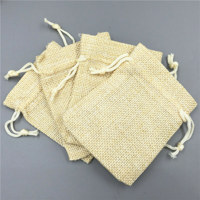 20x 7*9cm Linen Drawstring Jewellery Gift Packaging Pouches Candy Bags Burlap