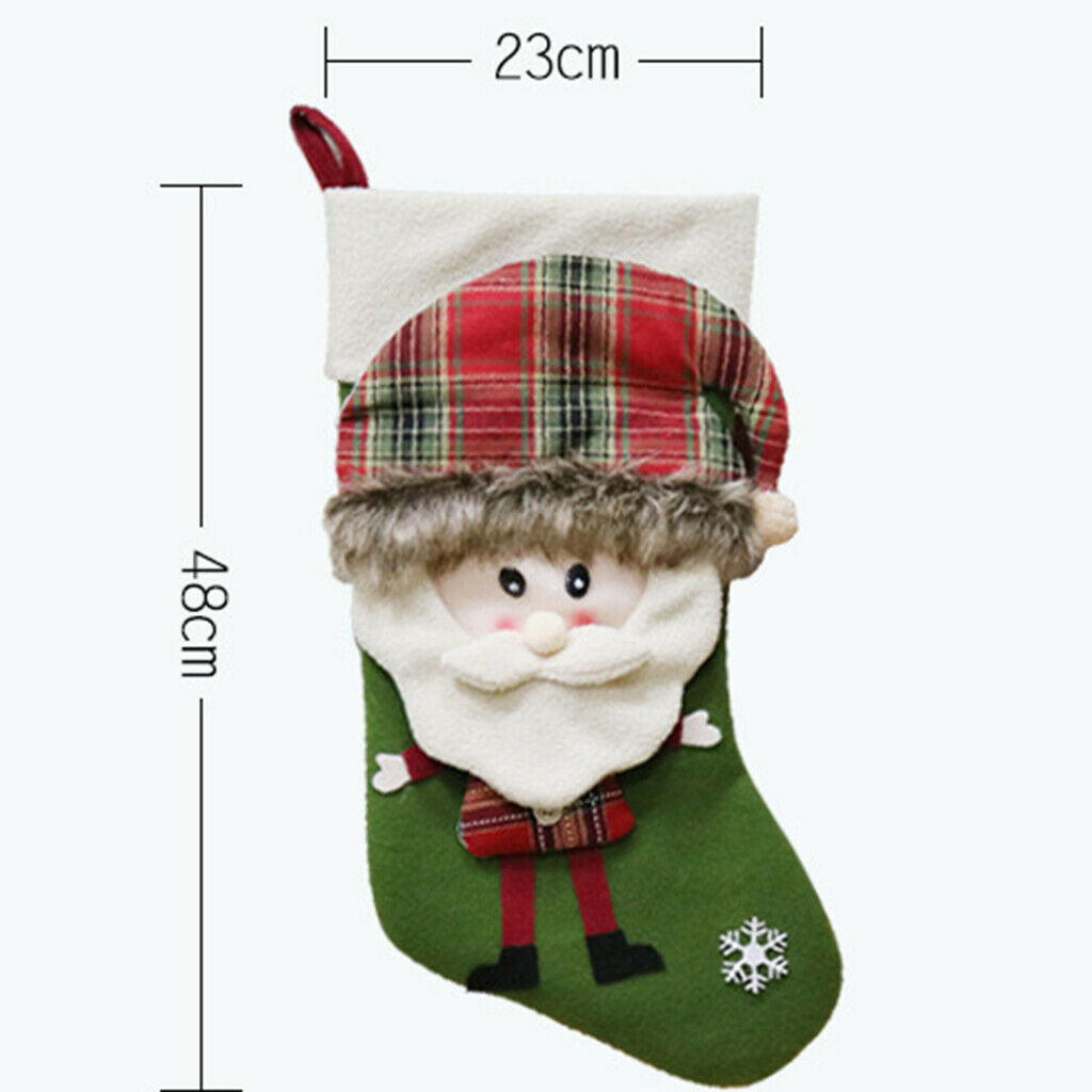 Kids Festival Christmas Gift Present Candy Socks Stocking Party Green Santa