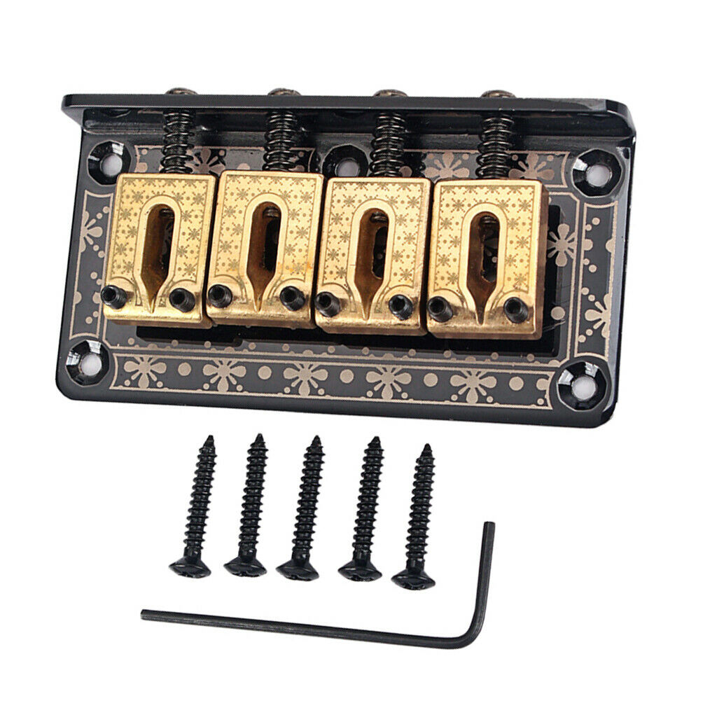 1 Set Superb Bass Guitar Saddle Bridge W/ Screws Wrench Iron 78.5 X 41mm
