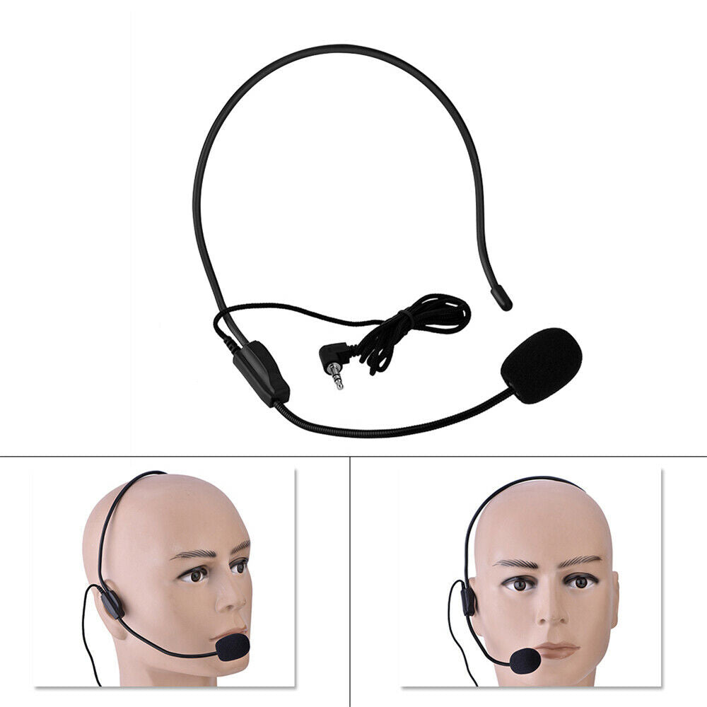 3.5mm Head-mounted Wired Microphone Condenser MIC for Voice Amplifier Speaker