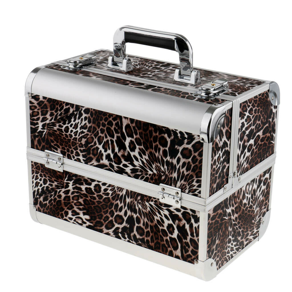 Aluminum Makeup Train Jewelry Storage Box Cosmetic Lockable Case Organizer #8