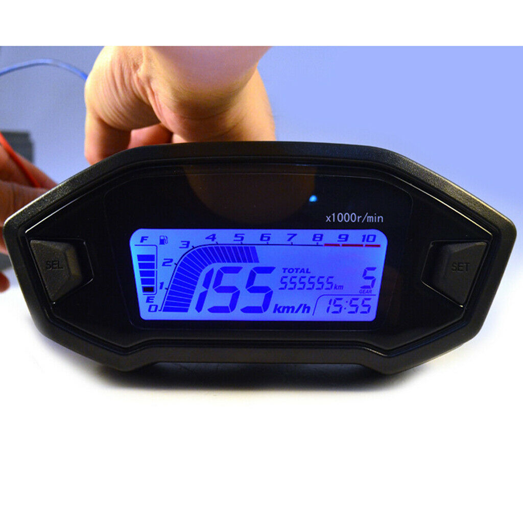 150mm LCD Digital Backlight Motorbike Odometer Speedometer Tachometer Gauge