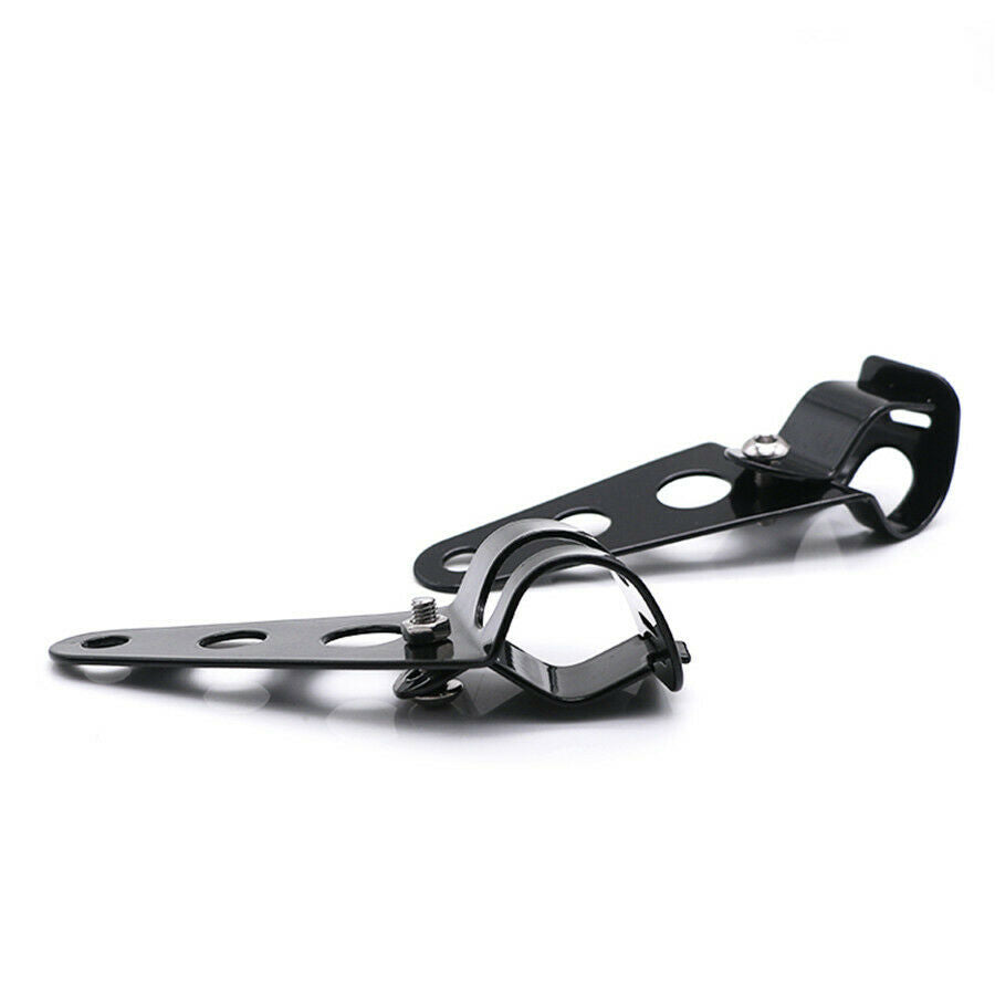 2PCS Universal Motorcycle Headlights Black Bracket with Mounting Accessories