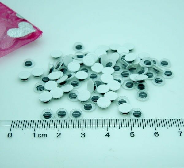 500pcs 6mm Round Wiggly Wobbly Googly Eyes Self-adhesive Scrapbooking Crafts