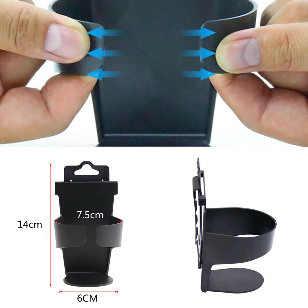 2x Black Cup Drink Bottle Holders Stand for Car-Truck Interior Door Window Dash
