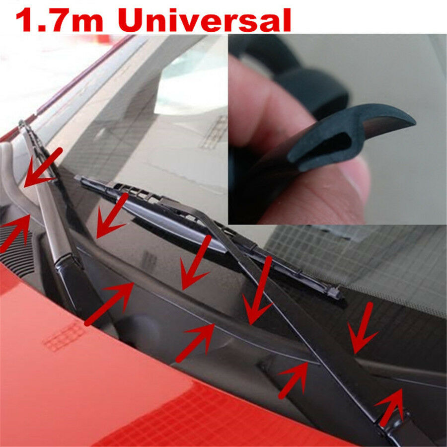 Black 1.7M Rubber Sealed Strip For Car Front Windshield Plastic Panel Sealing