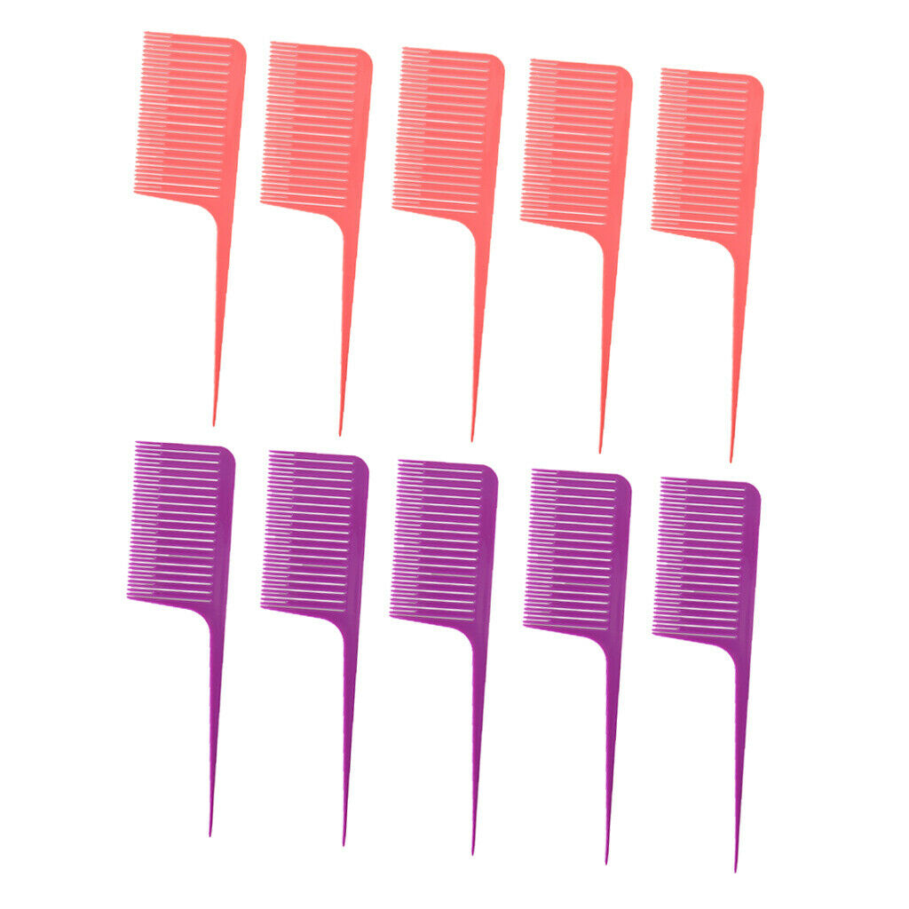Set of 10 ABS Sectioning Weaving Highlighting Foiling Hair Comb Dyeing Combs