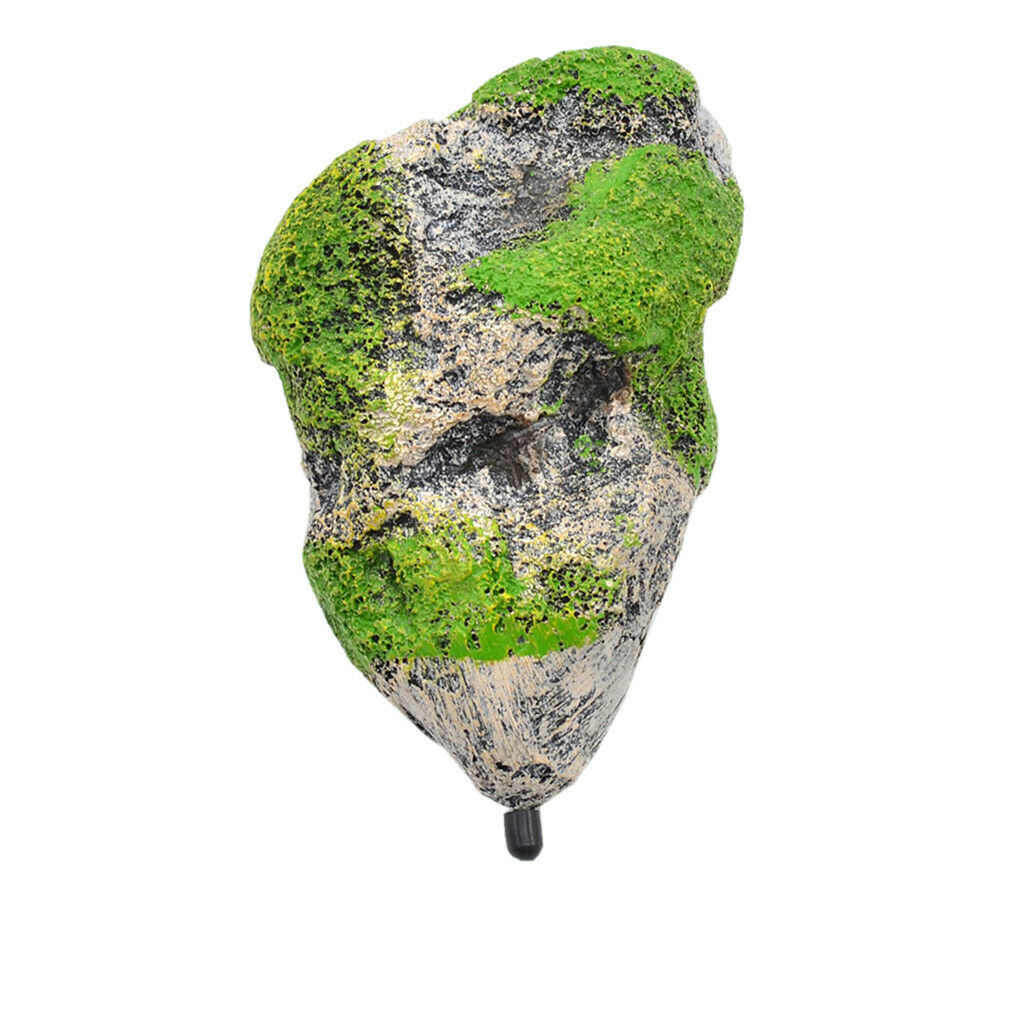 2 Pcs Floating Artificial Stone with Suction Cup for Aquarium Decoration Fish