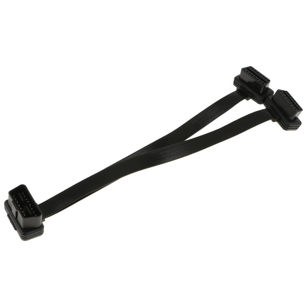 Car ODB II ODB2 Male To Dual Female Power Supply Diagnostic Cable Adapter