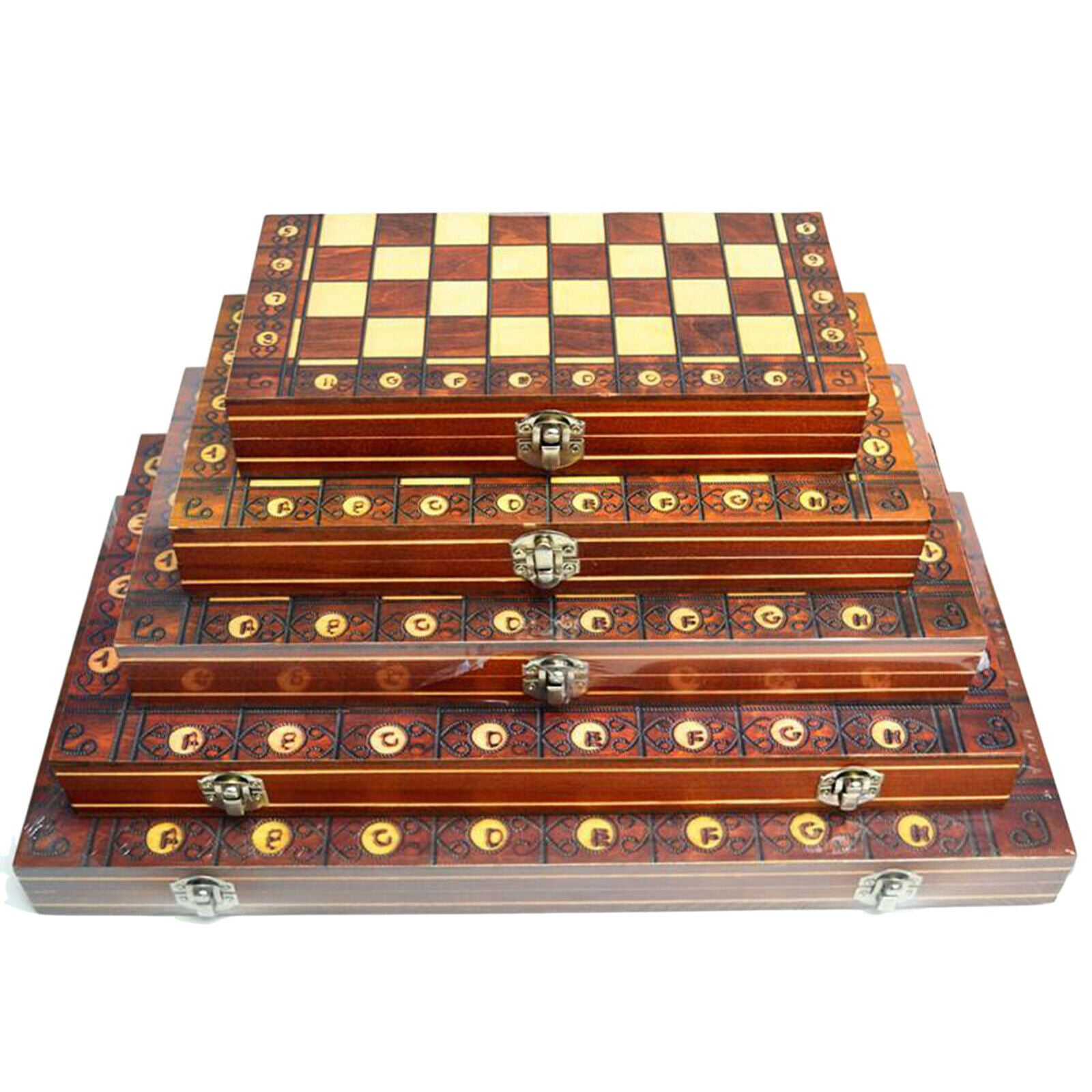 Folding Magnetic Wooden Chess Set   15" Chess Board for Adults Kids