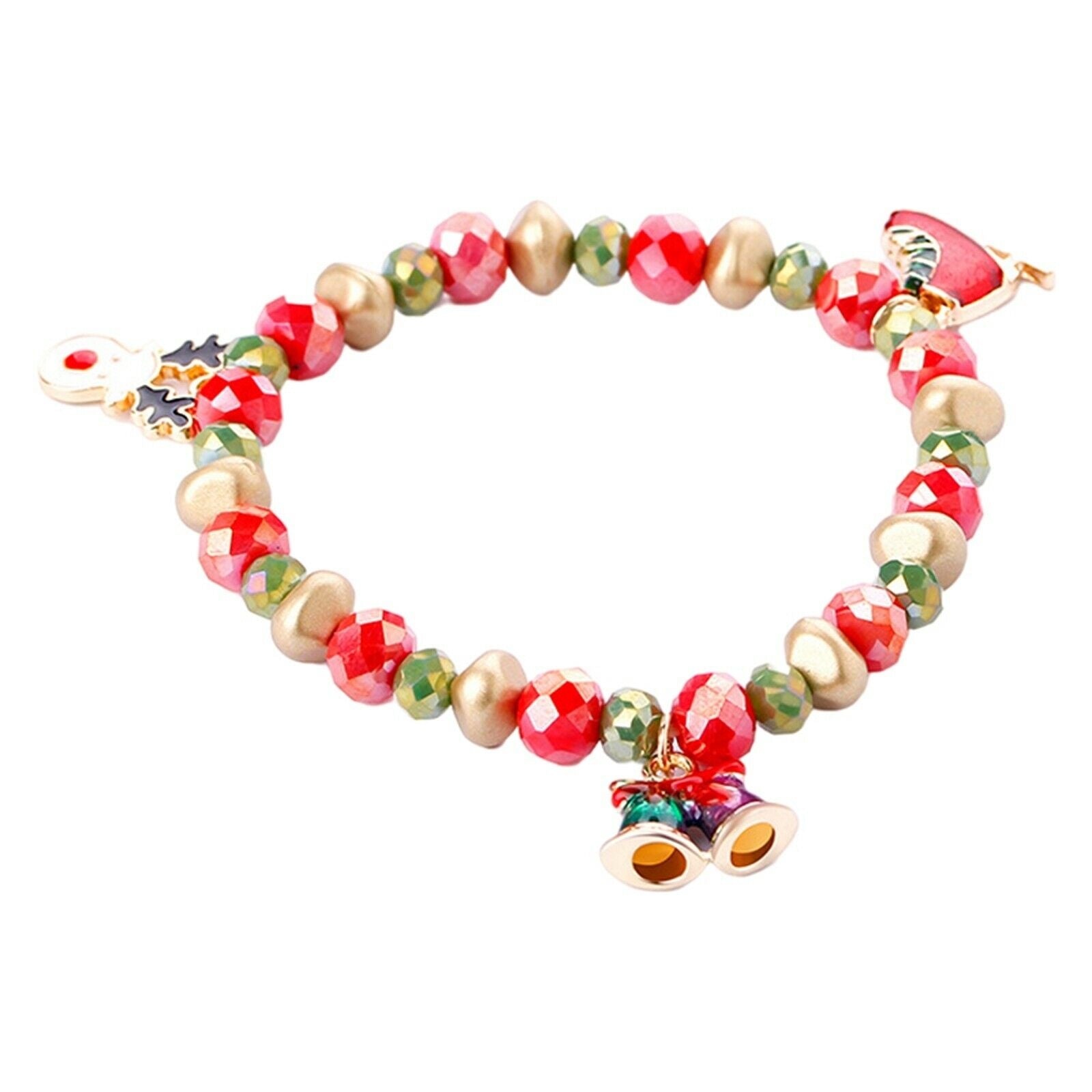 Christmas Beads Bracelet with Pendant Pearly Mixed Colors  Wind chime
