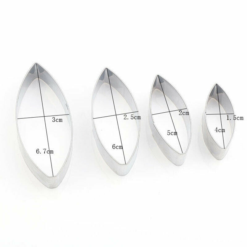 4pcs Lotus Flower Shape Mold Mousse Ring Mold Stainless Steel Cake Cutter.l8