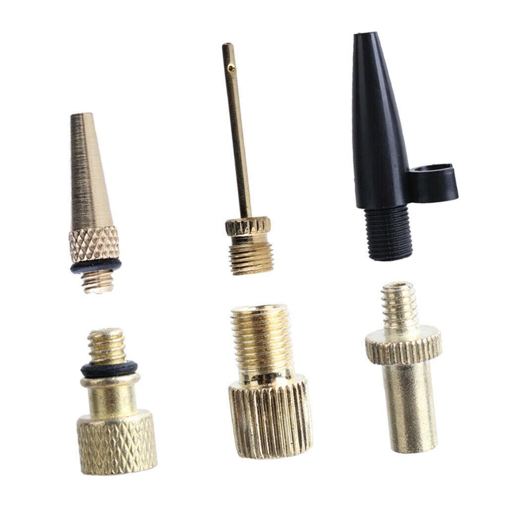 Pack of 6 - Presta, Valve Tube, Presta to Schrader Adaptor, Air Needle Nozzle