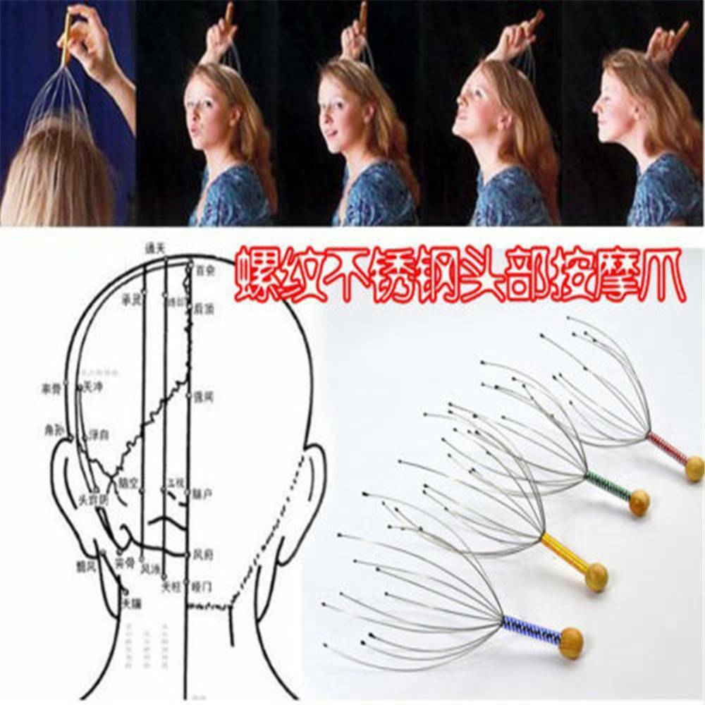 1PC Head Neck Scalp Massager Massage Octopus Equipment Stress Release Relax Tool