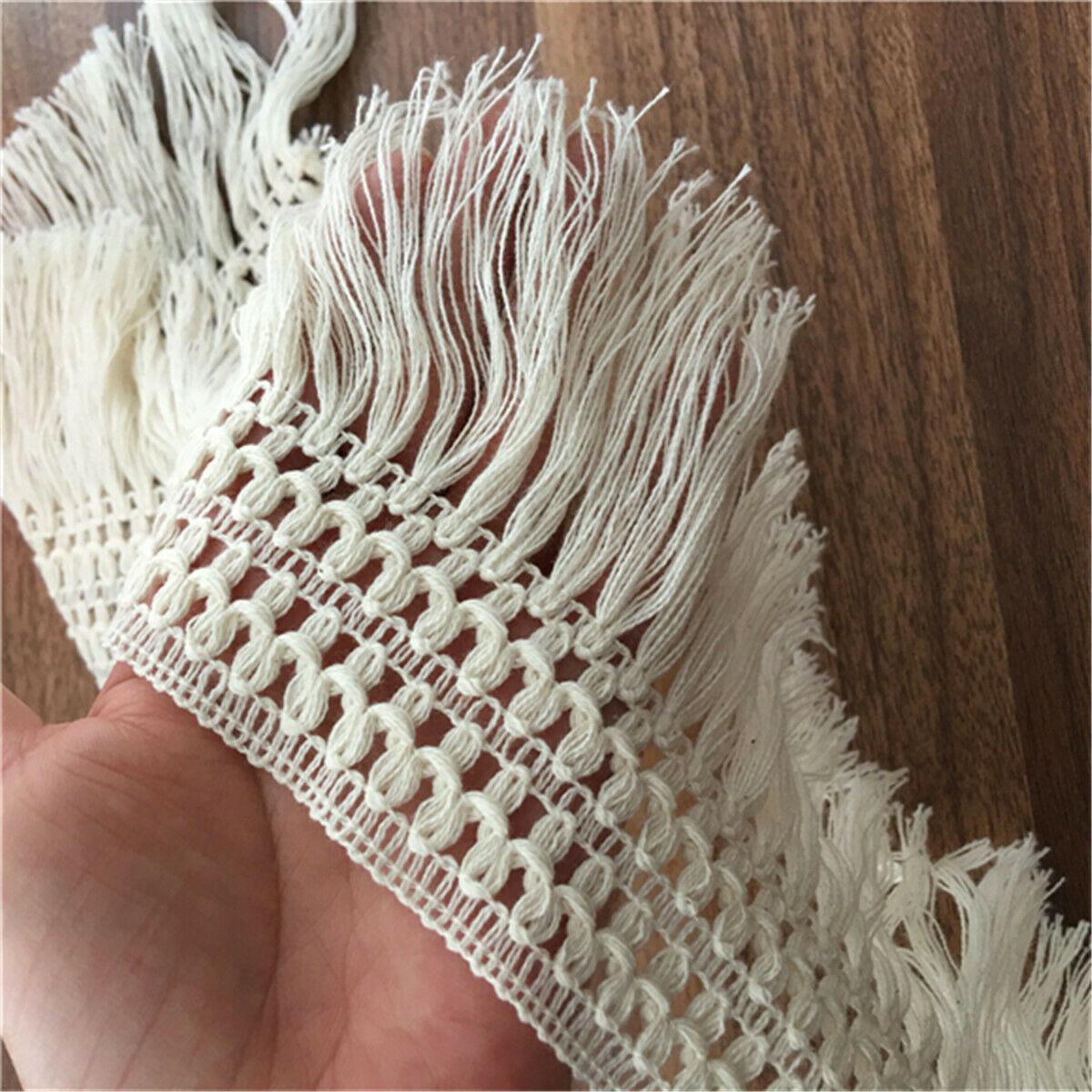 1 Yard Retro Fringe Tassel Cotton Lace Ribbon Trim Fabric Applique Sewing Craft
