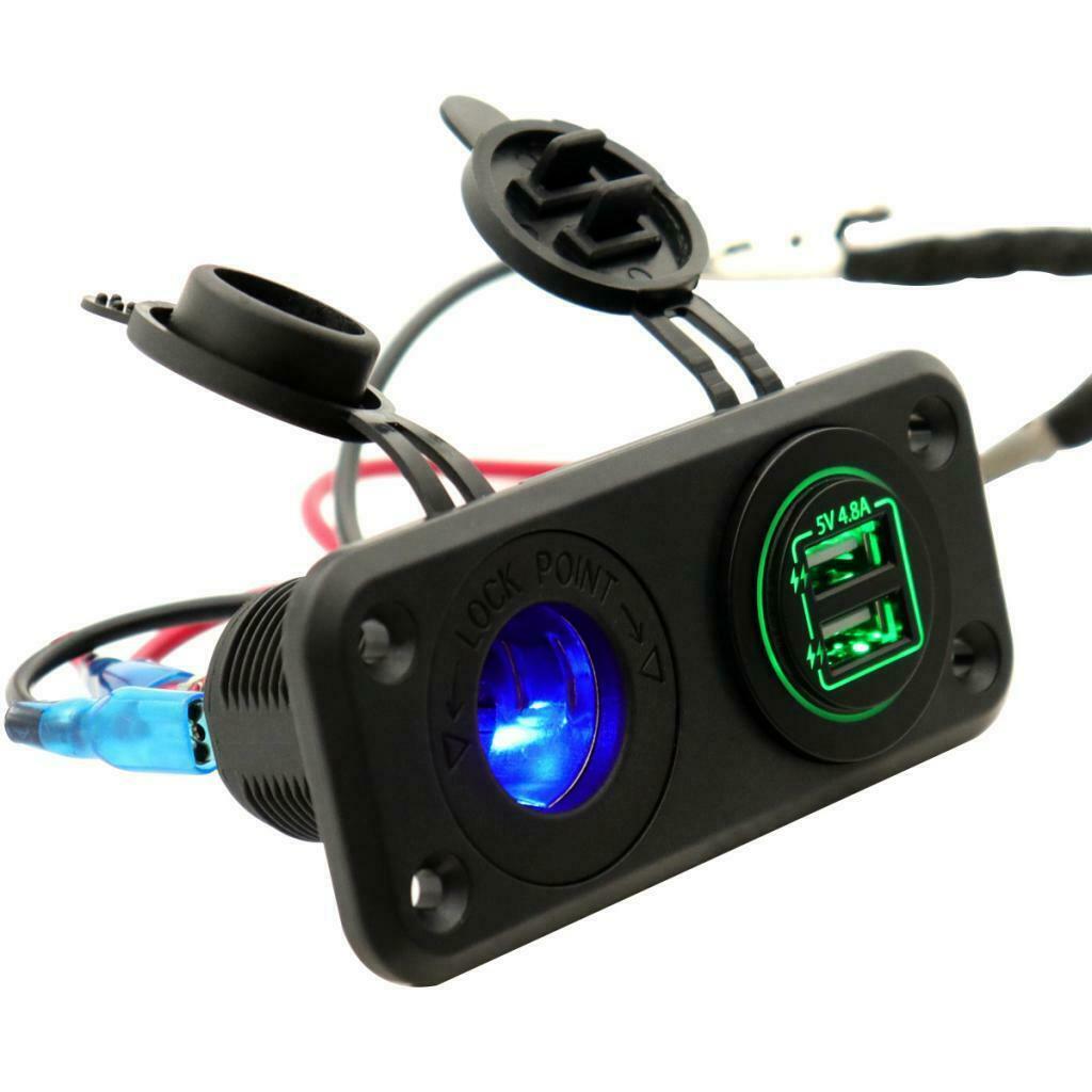 Dual USB Socket Panel With Screws Waterproof Power Socket Adapter Kit