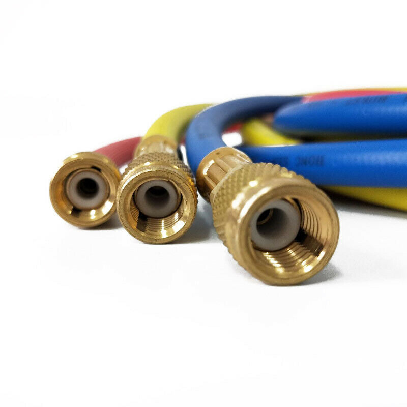 1/4"SAE Manifold Gauge HVAC AC Refrigerant Charging Hoses For R12/R134A/410A/502