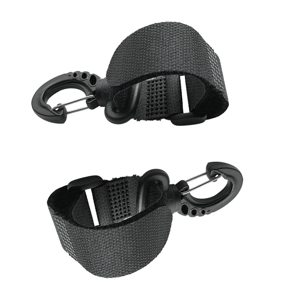 2pcs Dinghy Boat Canoe Kayak Nylon Paddle Clips Fishing Rod Holder Keeper Black