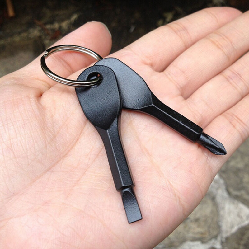 Awesome Multifunction 2 Keys Stain Keychain Pocket Screwdriver EDC Cam.l8