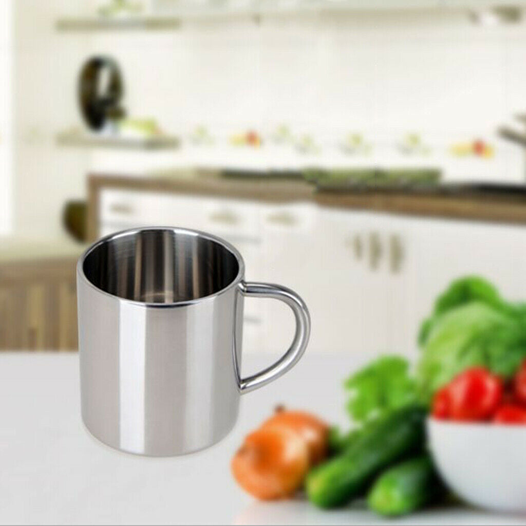 Pack of 3 Double Wall Stainless Steel Heat - nsulation Travel Hot Coffee Milk