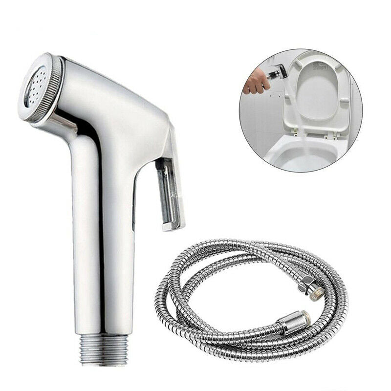 Chrome Bathroom Handheld Shower Head Douche Bidet Toilet Spray Jet Hose Combos
