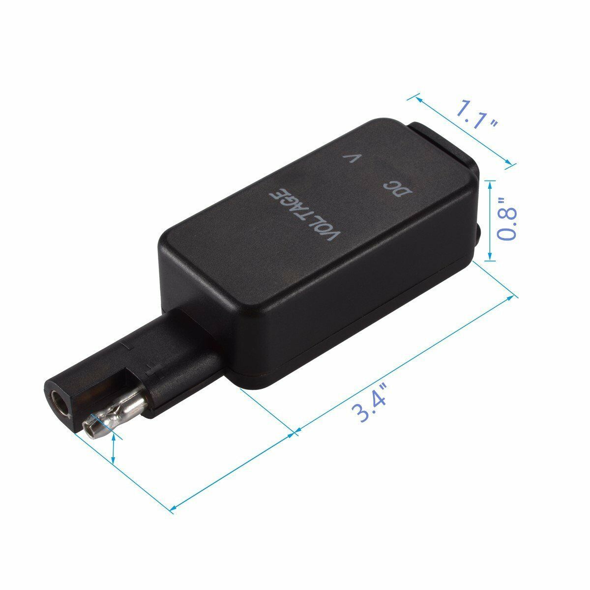 Motorcycle SAE to USB Cable Adaptor Dual USB Port Cell Phone Charger & Voltmeter