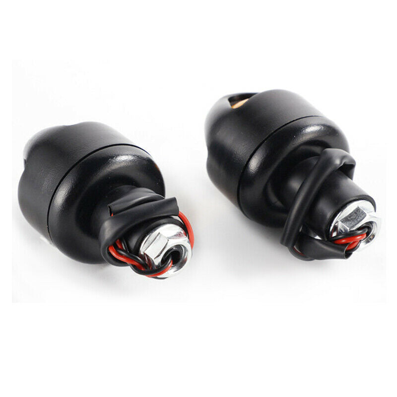 2pcs 7/8'' Motorcycle Bikes Handlebar w/ LED Light Grips Bar End Cap Plug Slider