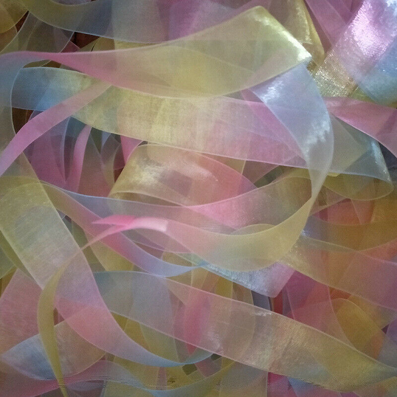10Yards Gradient Rainbow Lace Trim Ribbons Wedding Dress DIY Gift Packing Decor