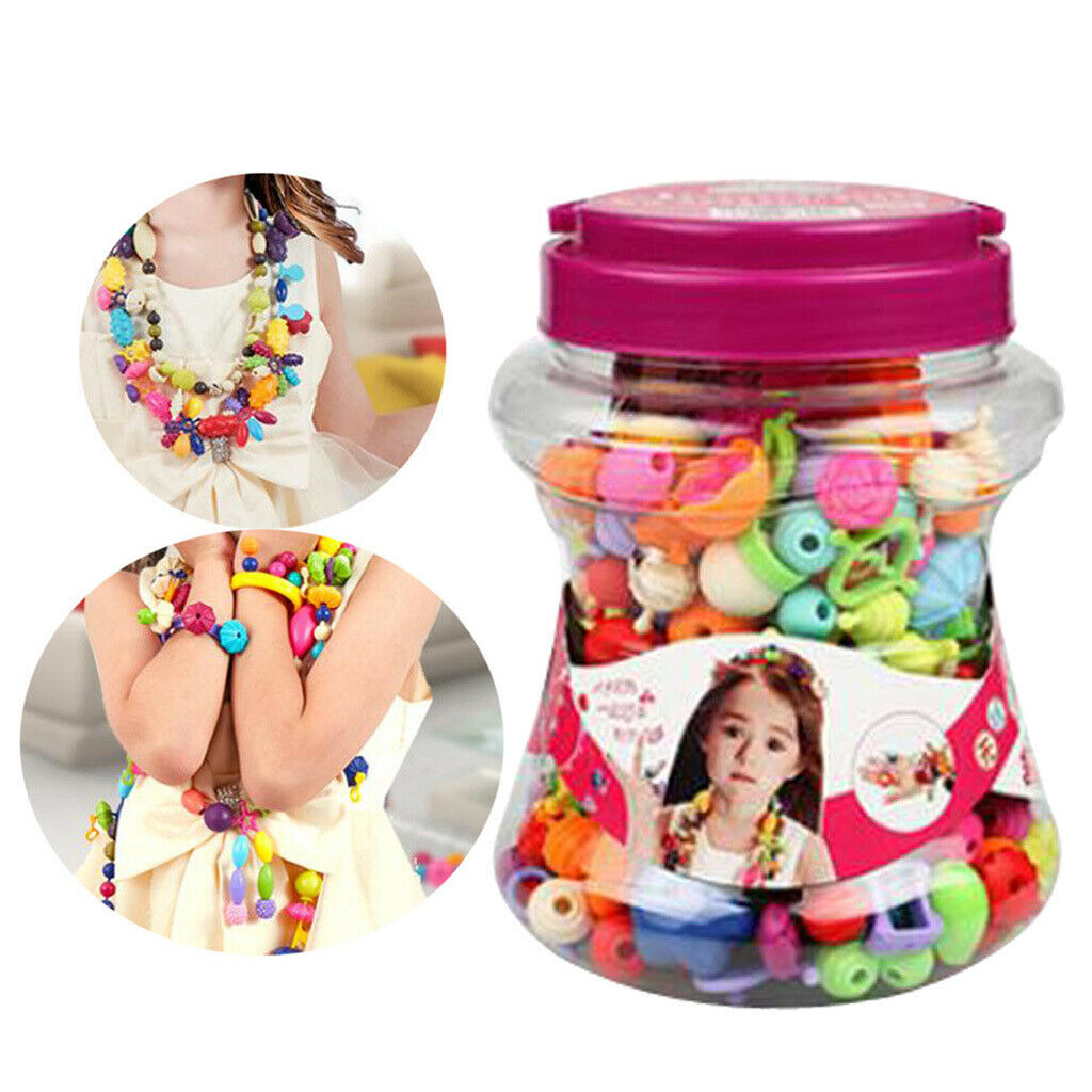 220pcs   Beads Set Snap Beads for Girls Toddlers Creative DIY Jewelry Set Toys