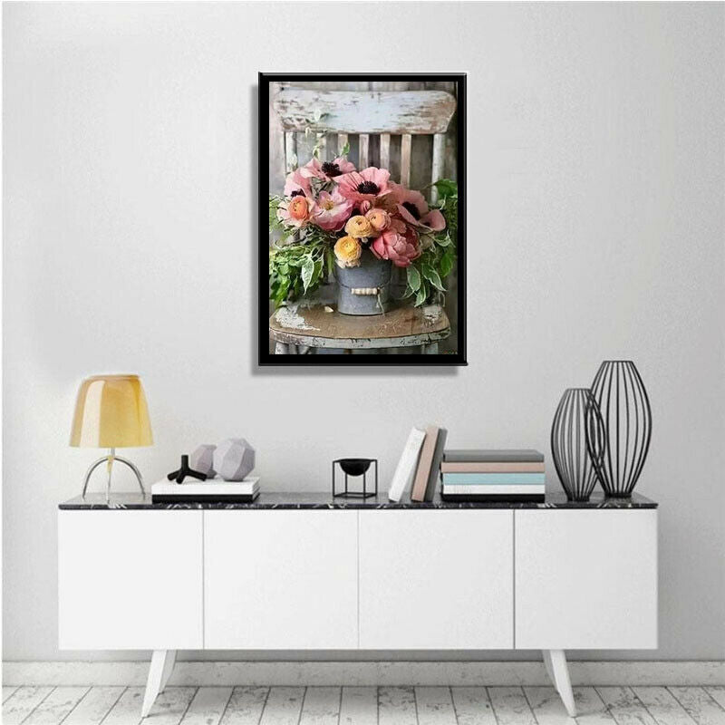 5D DIY Full Drill Flower Pot Diamond Painting Cross Stitch Art Wall Decor SALE