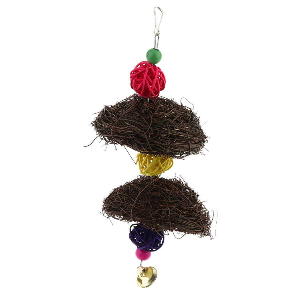 Wooden Cage Perch Parrot Training Nest Swing Toys Bird Cage Accessories