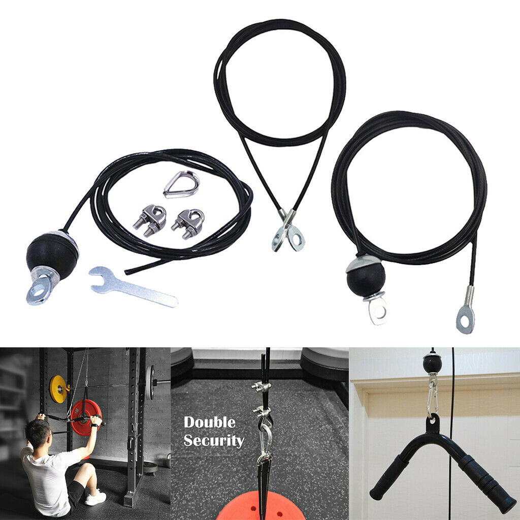 3 Pieces Steel Fitness DIY Pulley Cable System Biceps Hand Gym Equipment