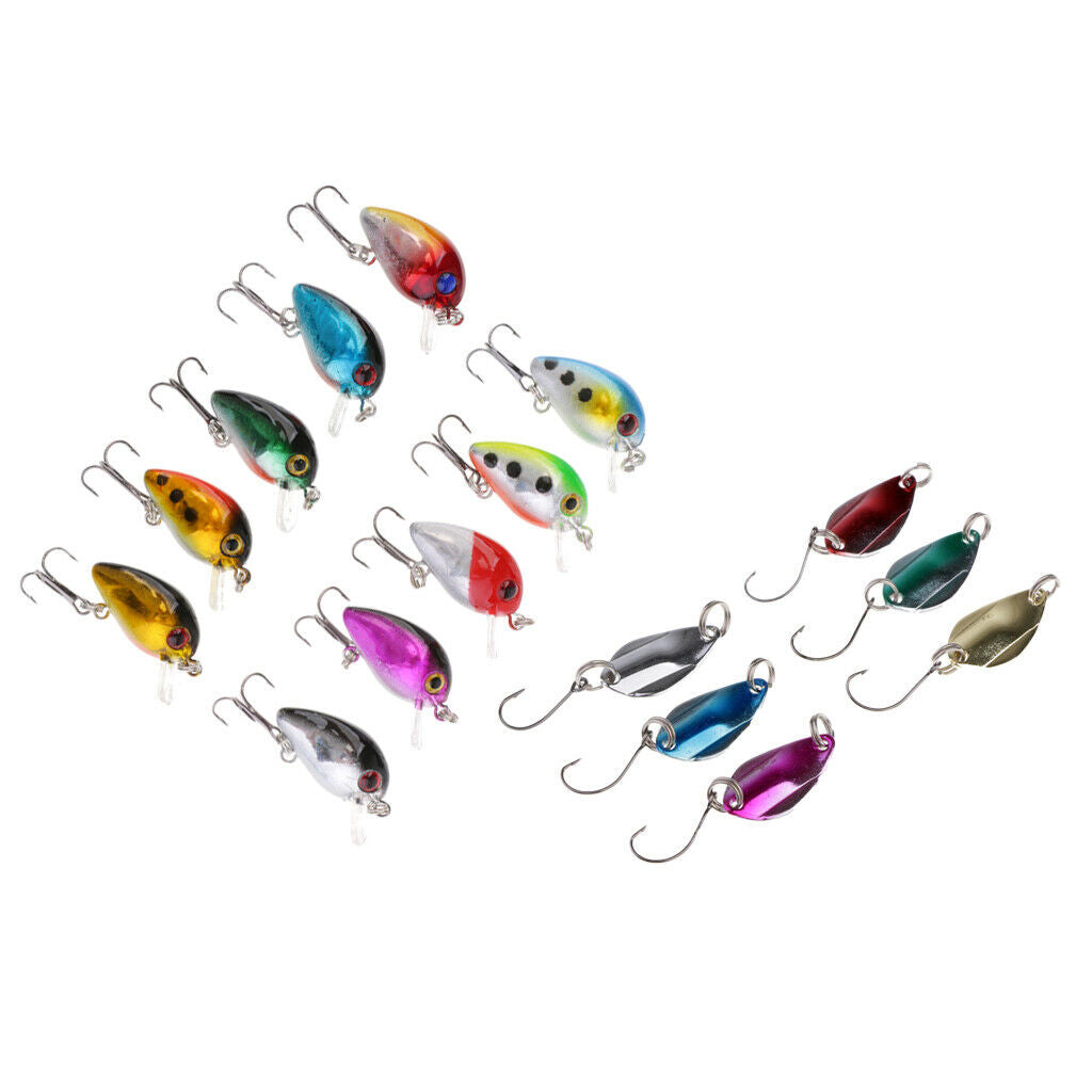6pcs Metal Hard Fishing Spoon Lure And 10pcs Crankbait Lure with Treble Hook
