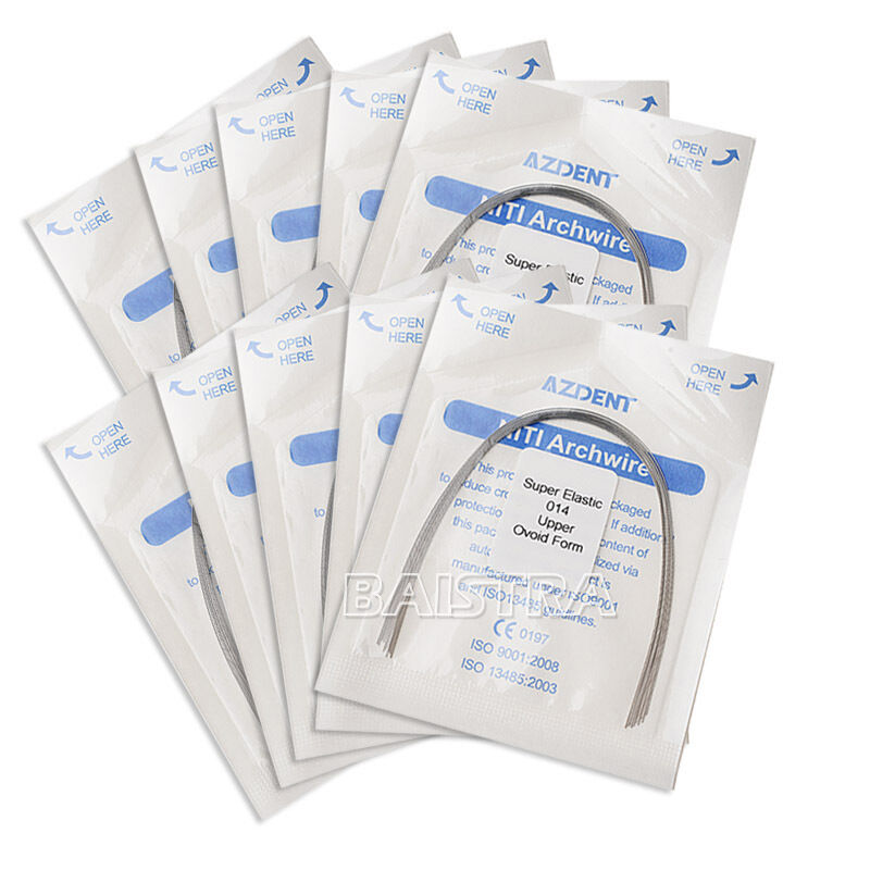 200X AZDENT Dental Orthodontic Super Elastic Niti Arch Wires Round Ovoid Form
