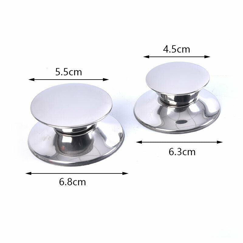 2Pcs/Set Replacement Pot Lid Knobs Stainless Steel Pan Cover Handle Wok L.l8
