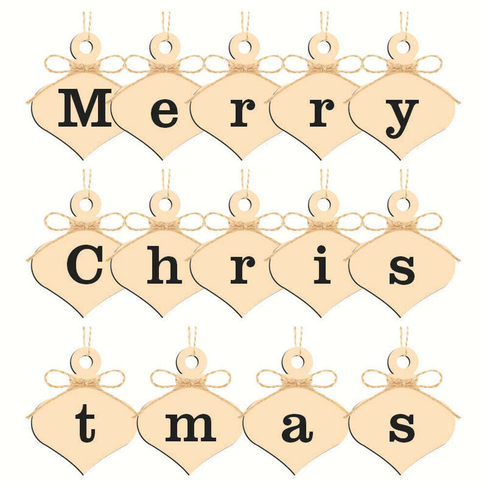 10X Wooden Christmas Tree Hanging Santa Pendant Xmas Ornament DIY Accessories