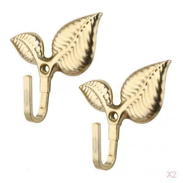 2pcs Sheet Curtain Drapery Tiebacks Door Wall Hat Hook Holder Hanger Golden