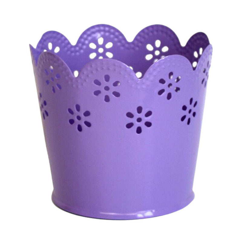 Multi-function Hollow Flower Pencil Holder Metal Desktop Organizer Barrels