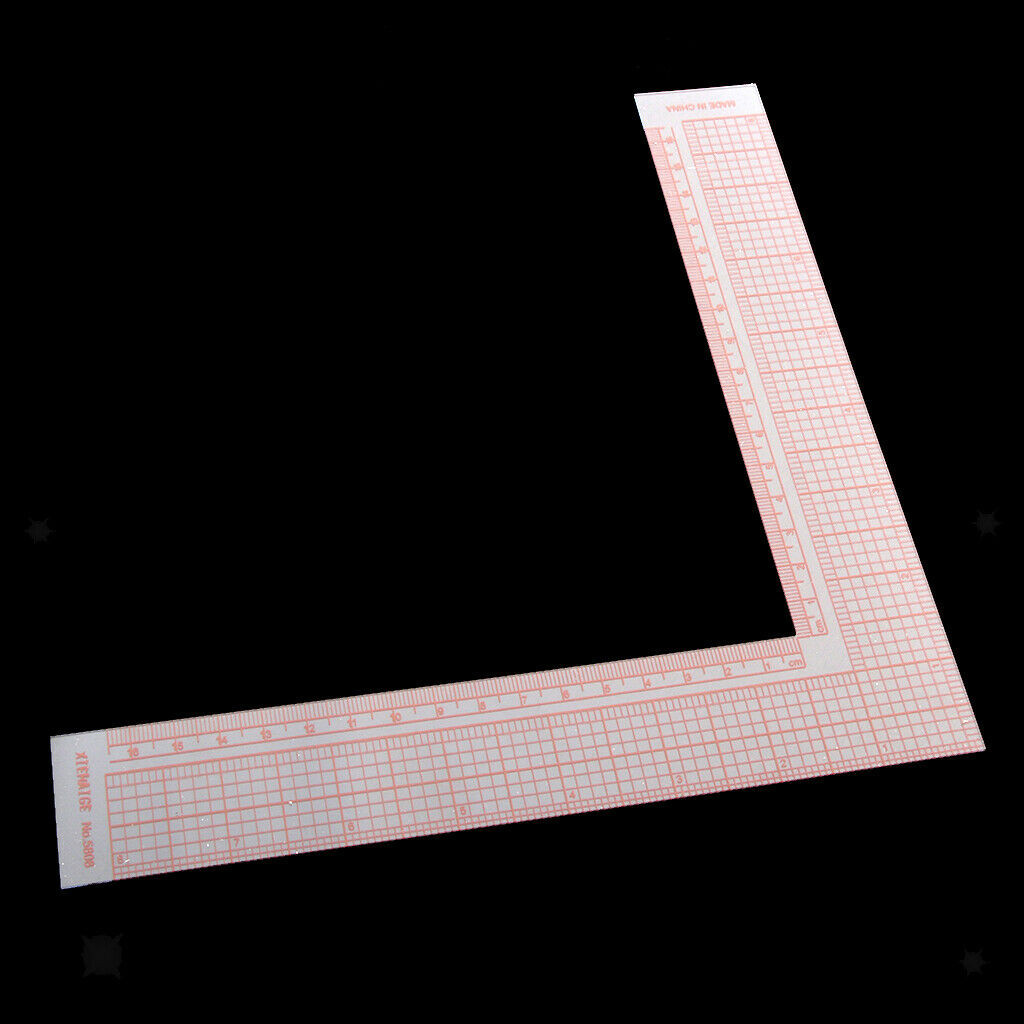 Plastic L-Square Ruler Inch and Metric Ruler Garment Pattern Ruler Craft