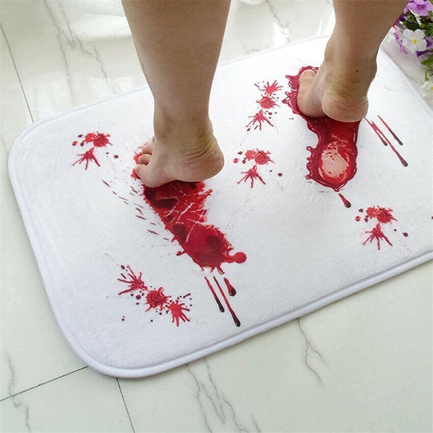 Halloween Horror Bloody Footprint Floor Mats Scare Your Friends Bloody mat