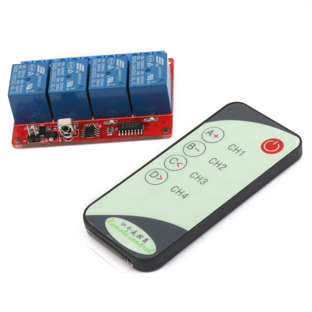 4-Channel 4CH 24V IR Infrared Remote Control Switch Latching Relay Module