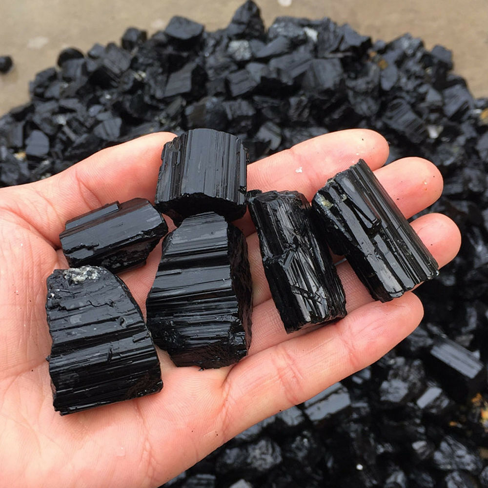 Natural 50g Black Tourmaline Crystal Rough Rock Mineral Specimen Healing Stone