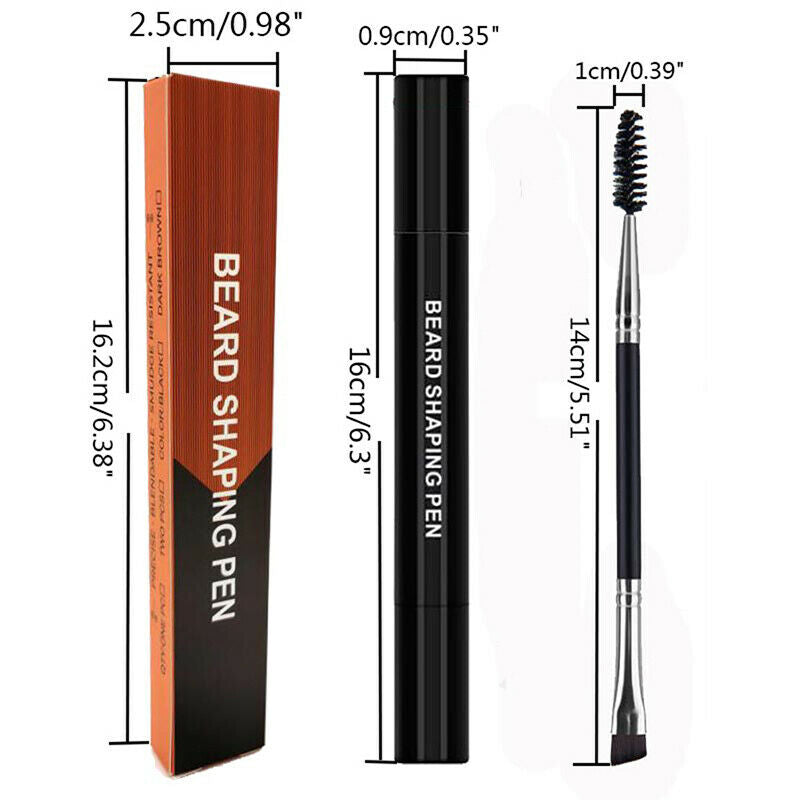 2Pcs/set Men Beard Pen Makeup Enhancer Waterproof Mustache Coloring Beard.l8