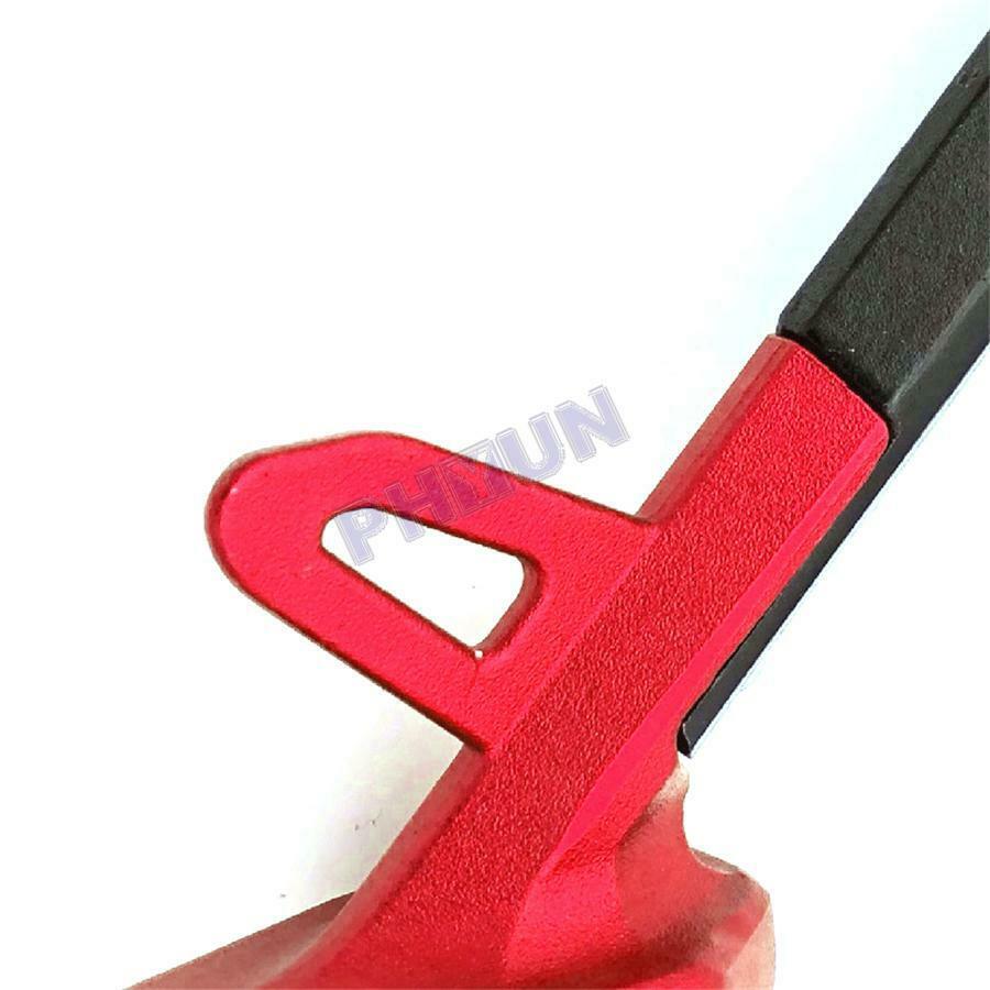 Black & Red Motorcycle Single Side Stand Leg Kickstand CNC Alloy 25CM Universal