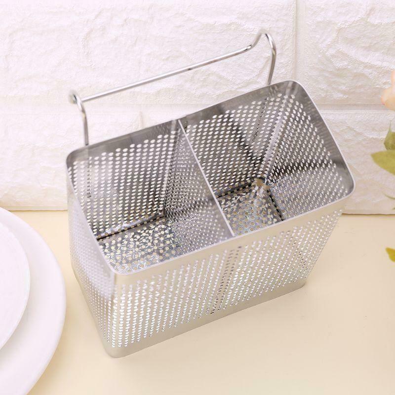 Stainless Steel Chopsticks Spoons Fork Cutlery Holder Organizer Rack Drainer