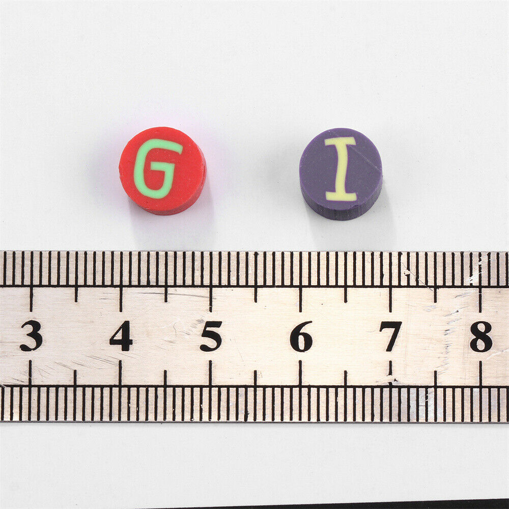 Lot of 100 Clay Letter Beads Alphabet Round Spacers Bracelet Making Craft 10mm