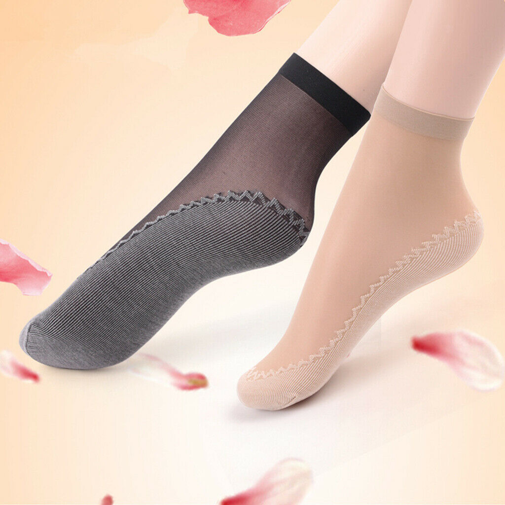 60pcs Lady Nylon Silk Summer Socks Lace Non-Slip Short Socks Anti-Scratch