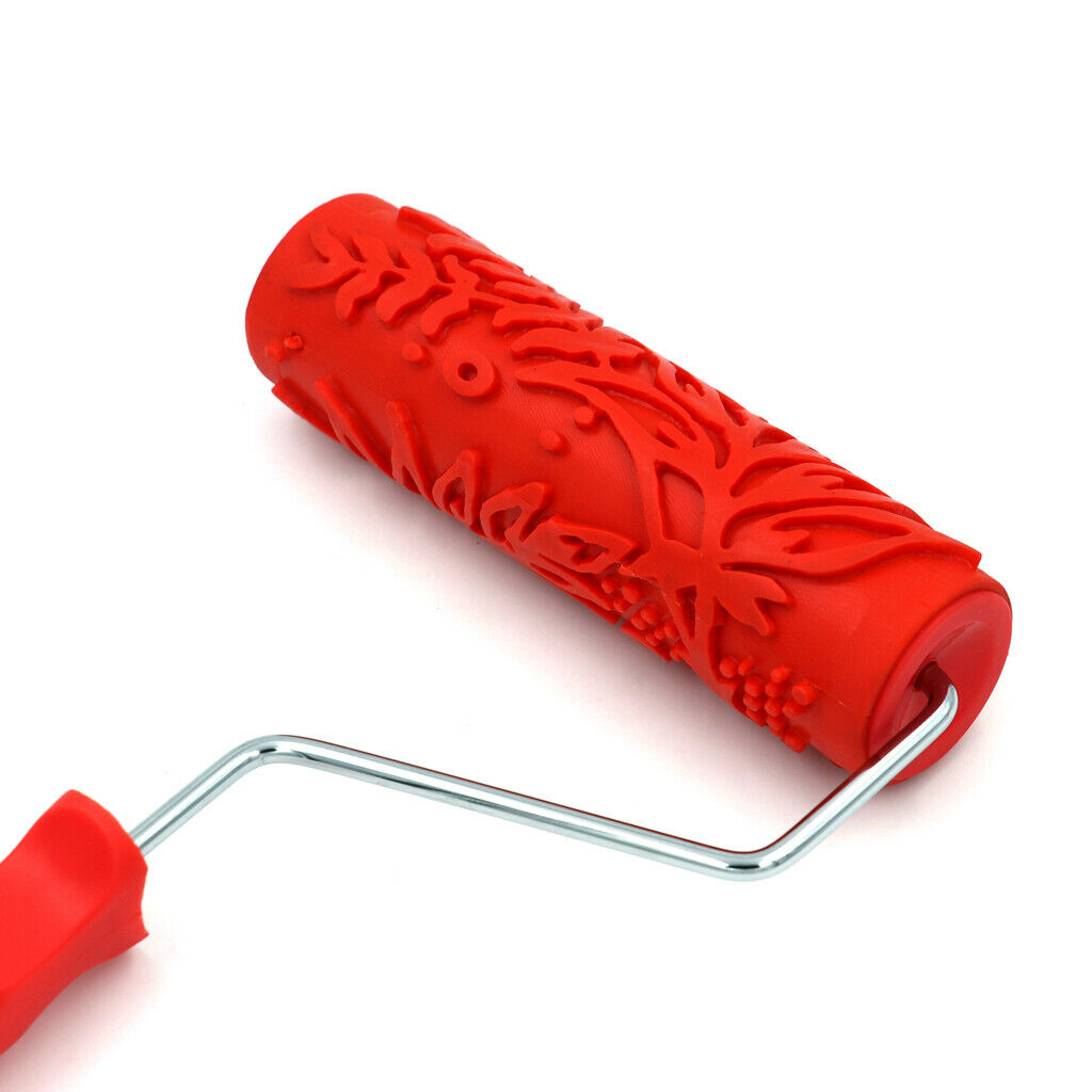 7" Assorted Embossed Floral Pattern Painting Roller with Plastic Handle J